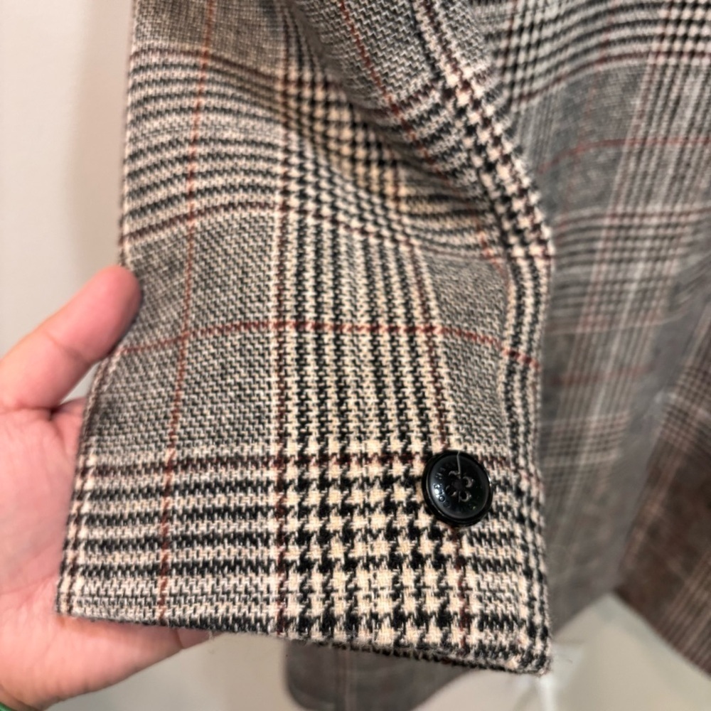 Cole Haan Wool Blend Plaid Overcoat Jacket Women’s Size 10 - Picture 8 of 15